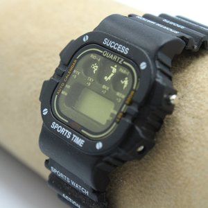 Vintage Sports Time New Generation Action Digital Wristwatch Black Buckle Band